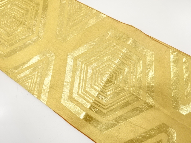 JAPANESE KIMONO / ANTIQUE FUKURO OBI / SILK / WOVEN KIKKO